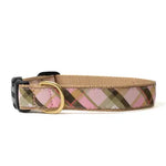 Up Country Pink Plaid Dog Collar, S, 9-15in., Narrow