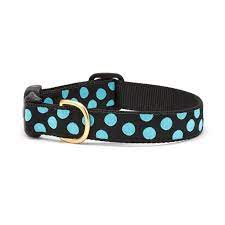Up Country Aqua Dot on Black Collar, XL, 18-24in.