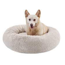 SnuggleSoft Faux Fur Pet Donut Bed, 30in dia.