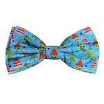 H&K Bow Tie XMAS TREES on Blue- L, 5in.