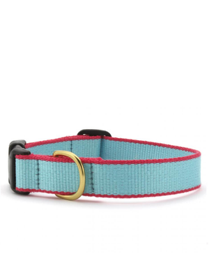 
            
                Load image into Gallery viewer, Up Country Aqua &amp;amp; Coral Bamboo Dog Collar M
            
        