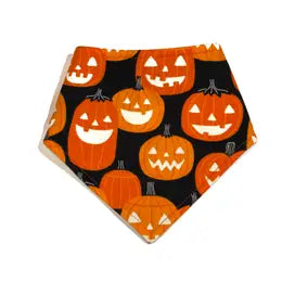 Halloween Bandana, Snap-on, Jack'O Lantrn S (10"-14" collar size)