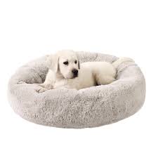 SnuggleSoft Faux Fur Pet Donut Bed, 23in dia.