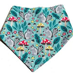 Dog Bandana, Snap-on, Squirrely on Mint Green, S (10-14 in. collar size)