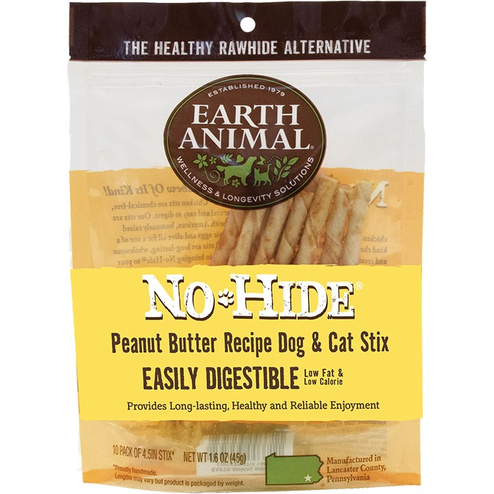 Earth Animal No-Hide Peanut Butter Stix 10 pack