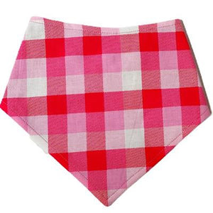 
            
                Load image into Gallery viewer, Valentine Plaid Snap On Bandana,  S (10-14&amp;quot;) collar size
            
        