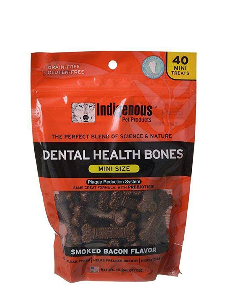 Indigenous Dental Bones Mini - Bacon, 13 oz, 40ct.