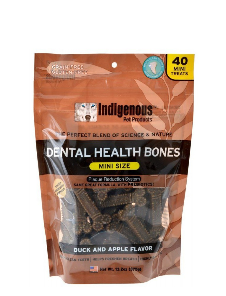 Indigenous Dental Bones Mini Duck & apple, 13 oz, 40ct.