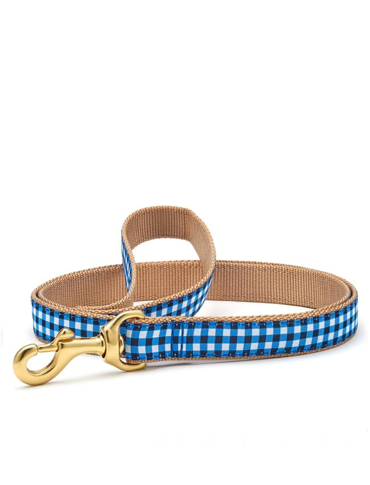 
            
                Load image into Gallery viewer, Up Country Navy Gingham Leash, 6&amp;#39;
            
        