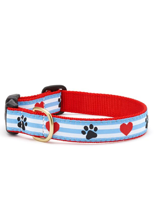 
            
                Load image into Gallery viewer, Up Country Pawprint Stripe Collar, S
            
        