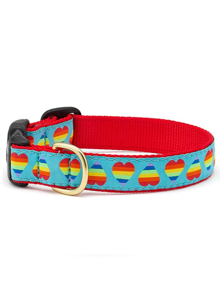
            
                Load image into Gallery viewer, Up Country Rainbow Hearts Collar, M, Narrow
            
        