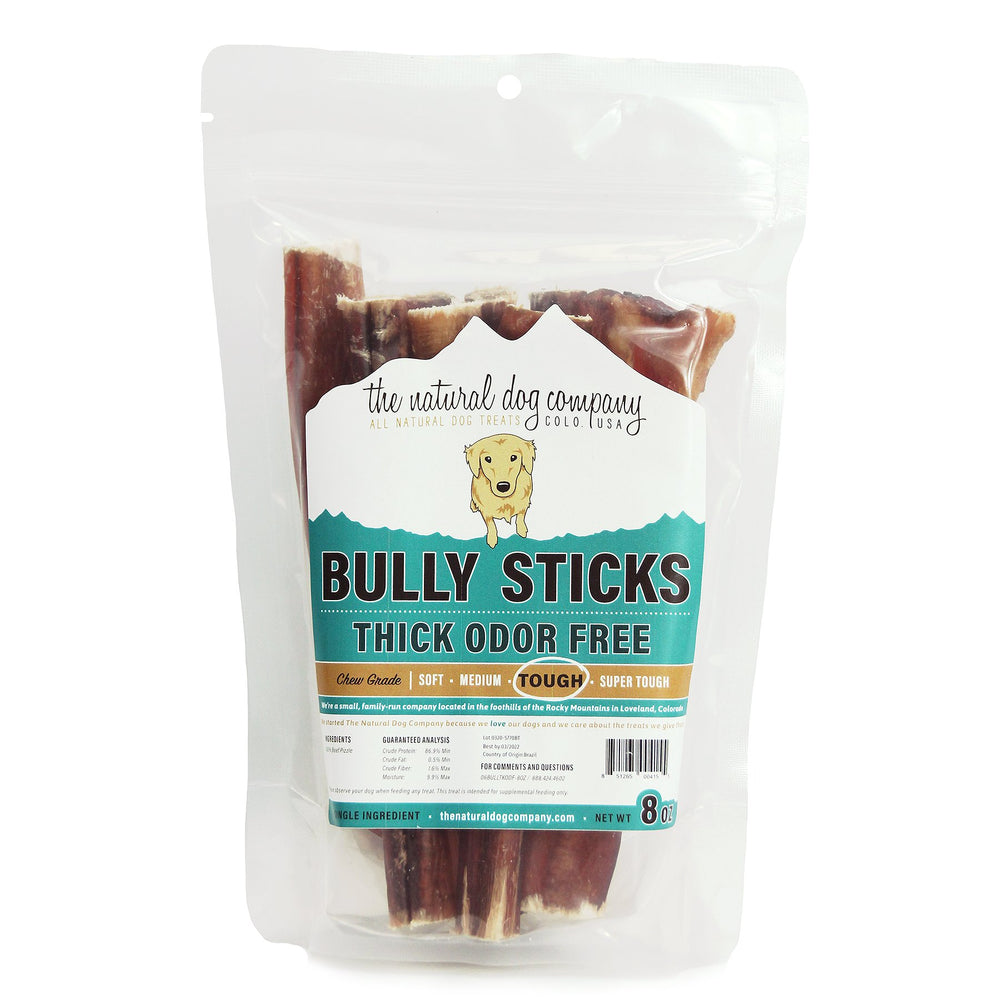 Chews - 6” Bully Sticks, THICK, Odor Free, 8 oz. pkg.